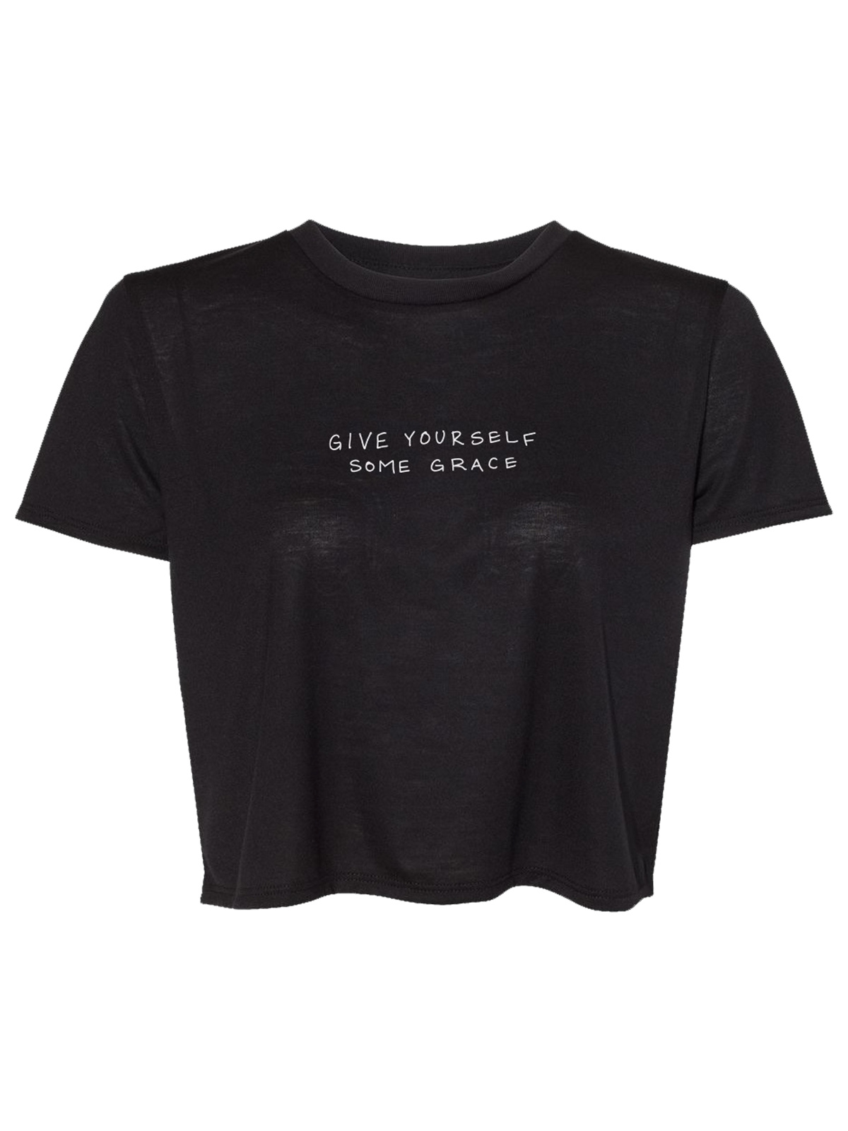 Give yourself some grace black cropped tee front Carly Pearce