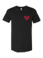 Stitched heart black tee front Carly Pearce